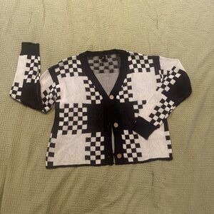 Checkered cardigan